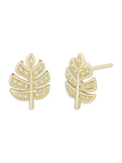 Saks Fifth Avenue Women's 14k Yellow Gold & 0.10 Tcw Diamond Tree Stud Earrings