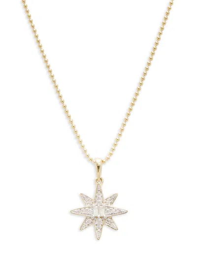 Saks Fifth Avenue Women's 14k Yellow Gold & 0.100 Tcw Diamond Star Pendant Necklace