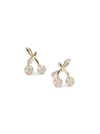 Saks Fifth Avenue Women's 14k Yellow Gold & 0.107 Tcw Diamond Stud Earrings