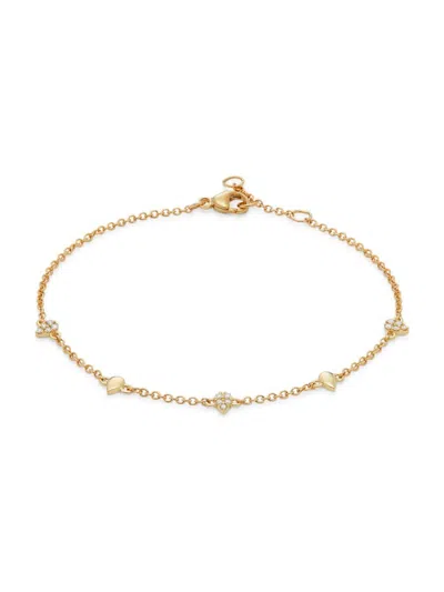 Saks Fifth Avenue Women's 14k Yellow Gold & 0.11 Tcw Diamond Bracelet