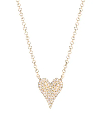 Saks Fifth Avenue Women's 14k Yellow Gold & 0.11 Tcw Diamond Heart Pendant Necklace
