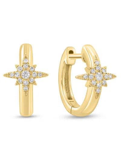 Saks Fifth Avenue Women's 14k Yellow Gold & 0.11 Tcw Diamond Huggie Earrings