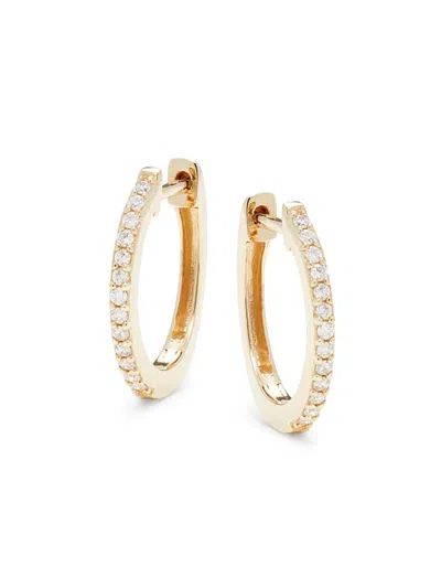 Saks Fifth Avenue Women's 14k Yellow Gold & 0.11 Tcw Diamond Huggie Earrings