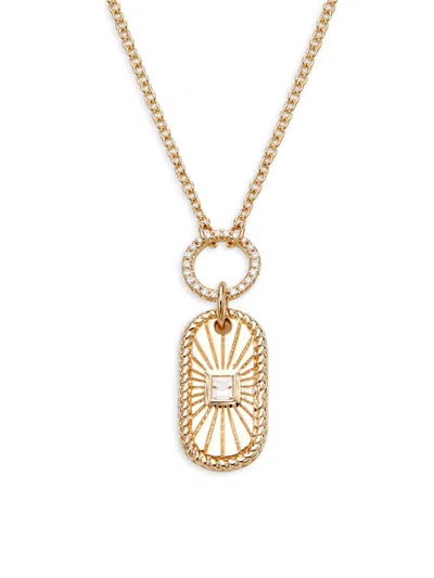 Saks Fifth Avenue Women's 14k Yellow Gold & 0.11 Tcw Diamond Pendant Necklace