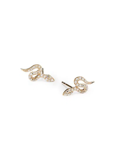 Saks Fifth Avenue Women's 14k Yellow Gold & 0.11 Tcw Diamond Snake Stud Earrings