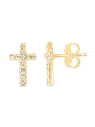 Saks Fifth Avenue Women's 14k Yellow Gold & 0.11 Tcw Diamond Stud Earrings
