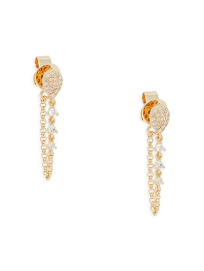 Saks Fifth Avenue Women's 14k Yellow Gold & 0.118 Tcw Diamond Drop Earrings