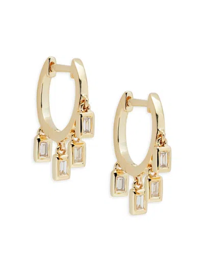 Saks Fifth Avenue Women's 14k Yellow Gold & 0.12 Tcw Diamond Baguette Drop Earrings