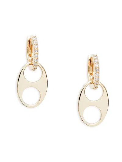 Saks Fifth Avenue Women's 14k Yellow Gold & 0.12 Tcw Diamond Huggie Earrings