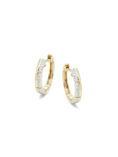 Saks Fifth Avenue Women's 14k Yellow Gold & 0.12 Tcw Diamond Huggie Earrings In Neutral