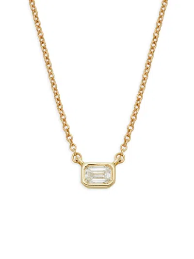 Saks Fifth Avenue Women's 14k Yellow Gold & 0.12 Tcw Diamond Pendant Necklace/18"