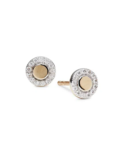 Saks Fifth Avenue Women's 14k Yellow Gold & 0.122 Tcw Diamond Stud Earrings