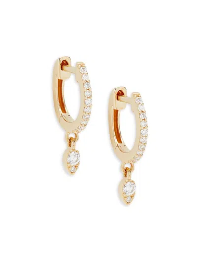 Saks Fifth Avenue Women's 14k Yellow Gold & 0.125 Tcw Diamond Drop Earrings
