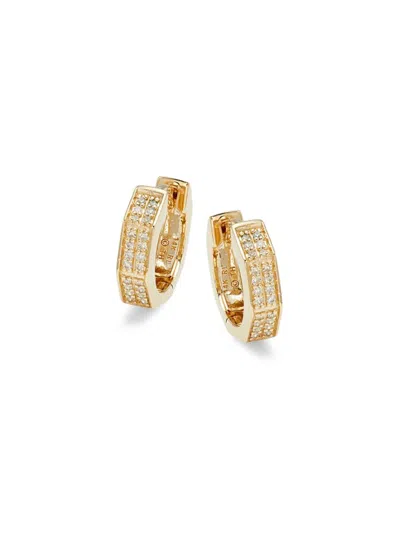 Saks Fifth Avenue Women's 14k Yellow Gold & 0.13 Tcw Diamond Huggie Earrings