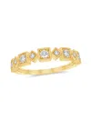 SAKS FIFTH AVENUE WOMEN'S 14K YELLOW GOLD & 0.13 TCW DIAMOND MILGRAIN BAND RING