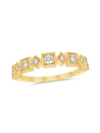 Saks Fifth Avenue Women's 14k Yellow Gold & 0.13 Tcw Diamond Milgrain Band Ring