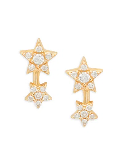 Saks Fifth Avenue Women's 14k Yellow Gold & 0.134 Tcw Diamond Star Stud Earrings