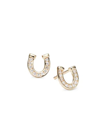 Saks Fifth Avenue Women's 14k Yellow Gold & 0.135 Tcw Diamond Stud Earrings