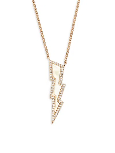 Saks Fifth Avenue Women's 14k Yellow Gold & 0.14 Tcw Diamond Lightning Bolt Pendant Necklace/18"