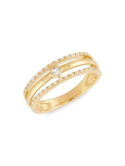 Saks Fifth Avenue Women's 14k Yellow Gold & 0.14 Tcw Diamond Multi Band Ring