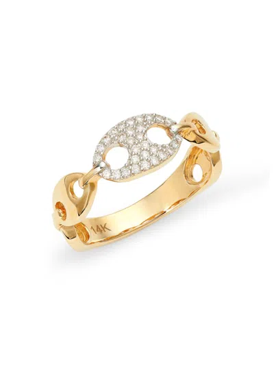 Saks Fifth Avenue Women's 14k Yellow Gold & 0.143 Tcw Diamond Link Ring
