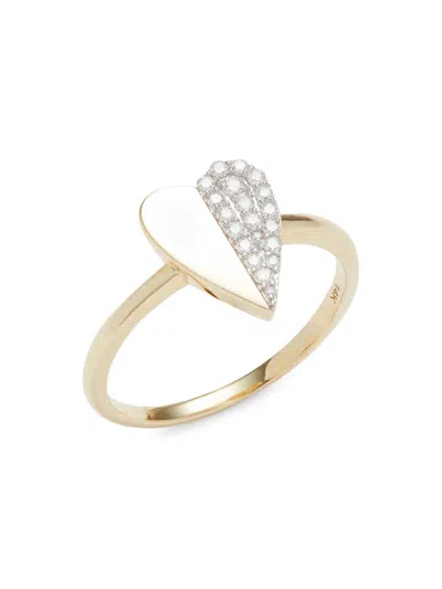 Saks Fifth Avenue Women's 14k Yellow Gold & 0.15 Tcw Diamond Heart Ring
