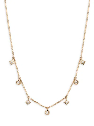 Saks Fifth Avenue Women's 14k Yellow Gold & 0.15 Tcw Diamond Star Necklace