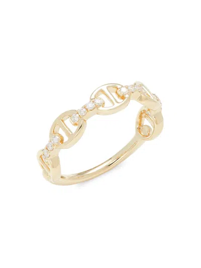 Saks Fifth Avenue Women's 14k Yellow Gold & 0.16 Tcw Diamond Ring