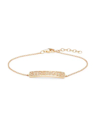 Saks Fifth Avenue Women's 14k Yellow Gold & 0.16 Tcw Diamond Strength Bracelet