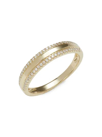 Saks Fifth Avenue Women's 14k Yellow Gold & 0.17 Tcw Diamond Band Ring