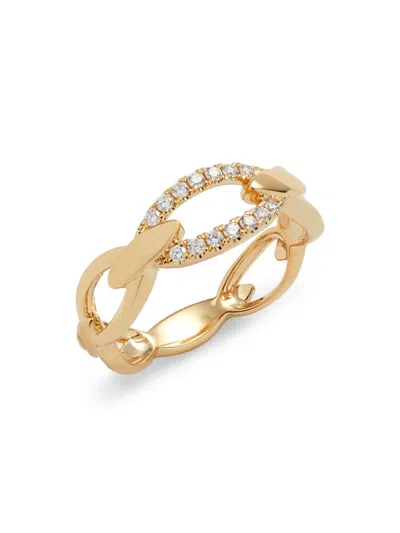 Saks Fifth Avenue Women's 14k Yellow Gold & 0.17 Tcw Diamond Link Ring
