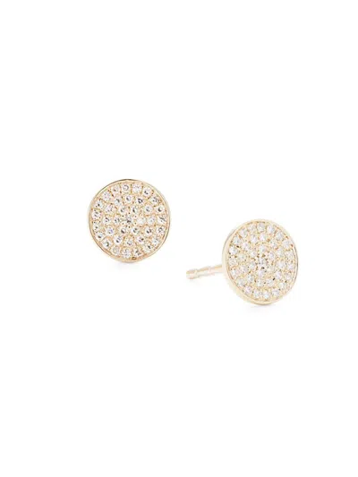 Saks Fifth Avenue Women's 14k Yellow Gold & 0.17 Tcw Diamond Pavé Stud Earrings