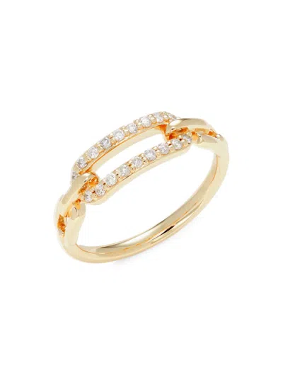 Saks Fifth Avenue Women's 14k Yellow Gold & 0.17 Tcw Diamond Ring