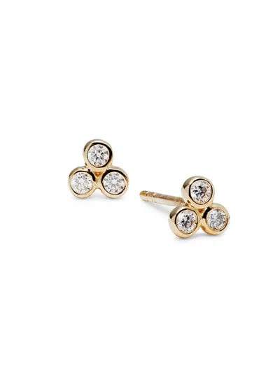 Saks Fifth Avenue Women's 14k Yellow Gold & 0.17 Tcw Diamond Stud Earrings