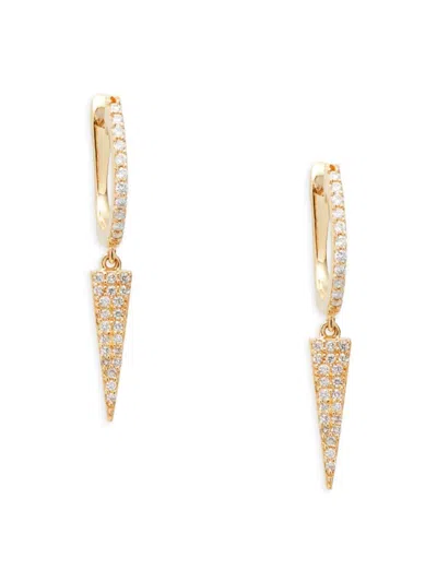 Saks Fifth Avenue Women's 14k Yellow Gold & 0.18 Tcw Diamond Dagger Earrings