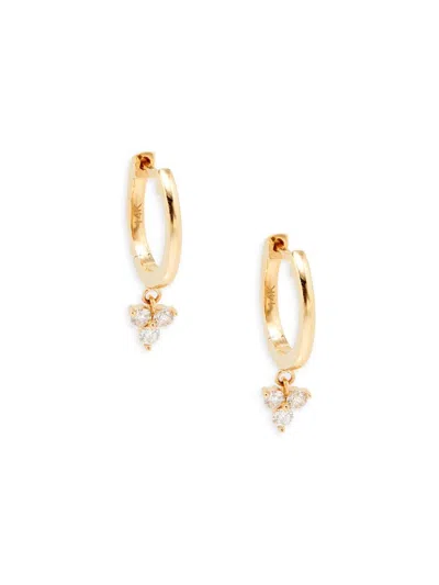 Saks Fifth Avenue Women's 14k Yellow Gold & 0.18 Tcw Diamond Drop Earrings