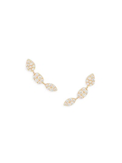 Saks Fifth Avenue Women's 14k Yellow Gold & 0.183 Tcw Diamond Crawler Earrings