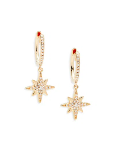 Saks Fifth Avenue Women's 14k Yellow Gold & 0.19 Tcw Diamond Drop Earrings