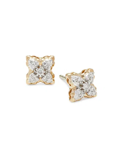 Saks Fifth Avenue Women's 14k Yellow Gold & 0.2 Tcw Diamond Clover Stud Earrings
