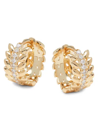 Saks Fifth Avenue Women's 14k Yellow Gold & 0.2 Tcw Diamond Hoop Earrings
