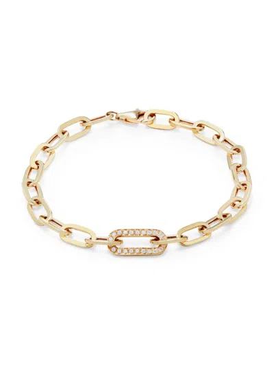 Saks Fifth Avenue Women's 14k Yellow Gold & 0.2 Tcw Diamond Link Bracelet