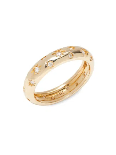 Saks Fifth Avenue Women's 14k Yellow Gold & 0.2 Tcw Diamond Star Band Ring
