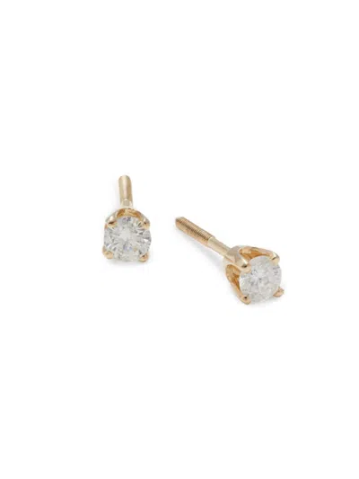Saks Fifth Avenue Women's 14k Yellow Gold & 0.20 Tcw Diamond Stud Earrings