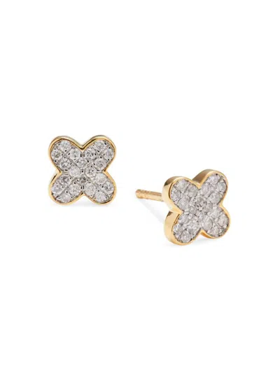 Saks Fifth Avenue Women's 14k Yellow Gold & 0.20 Tcw Diamond Stud Earrings