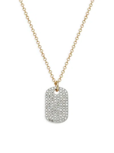Saks Fifth Avenue Women's 14k Yellow Gold & 0.22 Tcw Diamond Pendant Necklace/18"