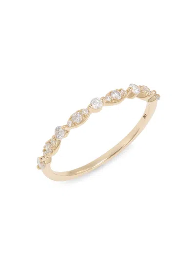 Saks Fifth Avenue Women's 14k Yellow Gold & 0.24 Tcw Diamond Studded Ring