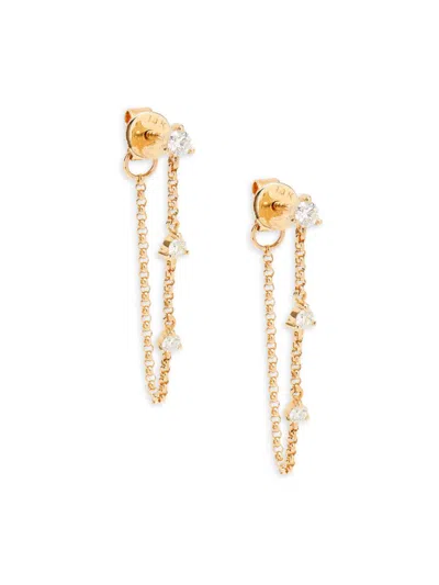 Saks Fifth Avenue Women's 14k Yellow Gold & 0.244 Tcw Diamond Chain Drop Earrings