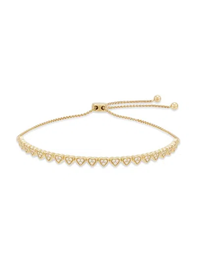 Saks Fifth Avenue Women's 14k Yellow Gold & 0.25 Tcw Diamond Adjustable Bolo Bracelet
