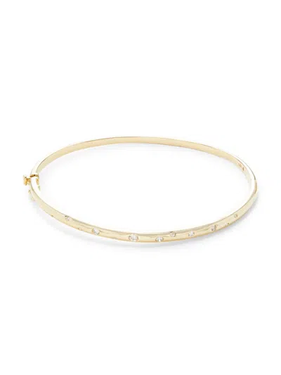 Saks Fifth Avenue Women's 14k Yellow Gold & 0.25 Tcw Diamond Bangle Bracelet