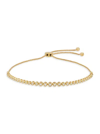 Saks Fifth Avenue Women's 14k Yellow Gold & 0.25 Tcw Diamond Bolo Bracelet
